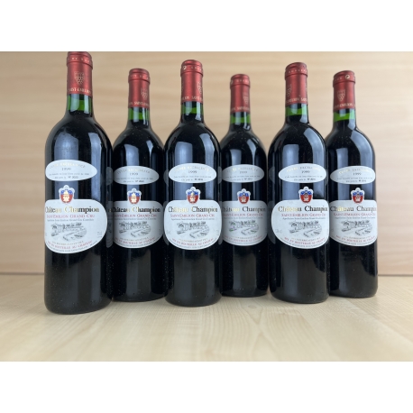 Lot de 6 Bts Saint-Emilion Grand cru Ch&acirc;teau Champion Excellence 1999