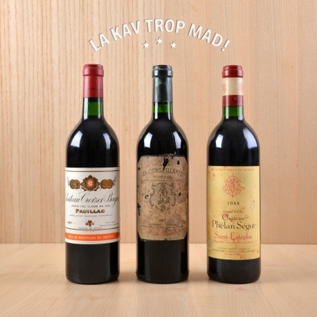 Coffret Millésimes : 1987 - 1987 - 1988 | Pauillac | Pomerol | Saint-Estèphe